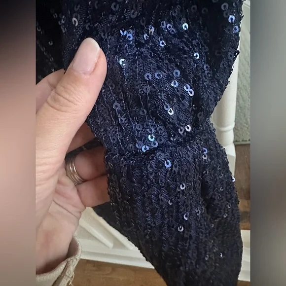 Navy blue sequin romper, size M - Picture 9 of 11